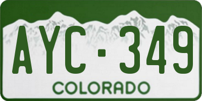 CO license plate AYC349