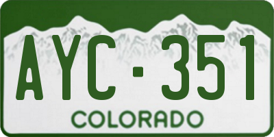 CO license plate AYC351