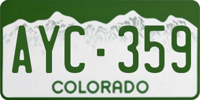 CO license plate AYC359