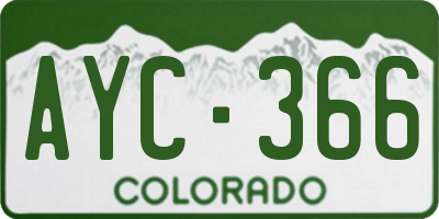 CO license plate AYC366