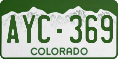 CO license plate AYC369