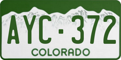 CO license plate AYC372