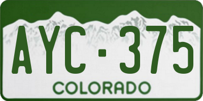 CO license plate AYC375
