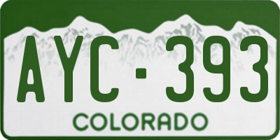 CO license plate AYC393