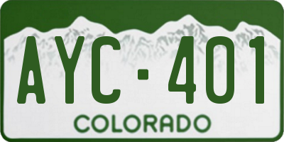 CO license plate AYC401