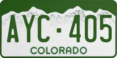 CO license plate AYC405