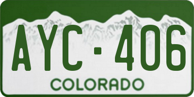 CO license plate AYC406