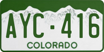 CO license plate AYC416