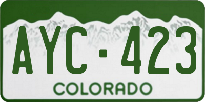 CO license plate AYC423