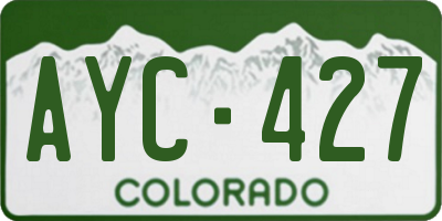 CO license plate AYC427