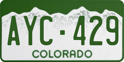 CO license plate AYC429