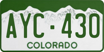 CO license plate AYC430