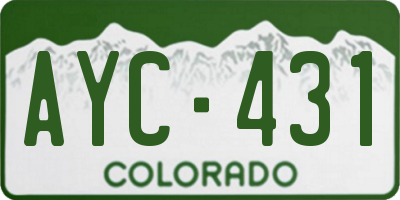CO license plate AYC431