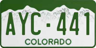 CO license plate AYC441