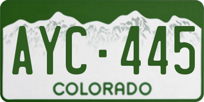 CO license plate AYC445