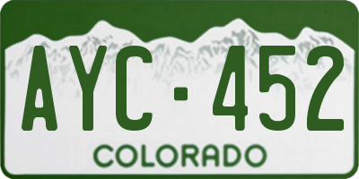 CO license plate AYC452