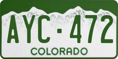 CO license plate AYC472