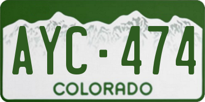 CO license plate AYC474
