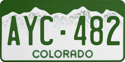 CO license plate AYC482
