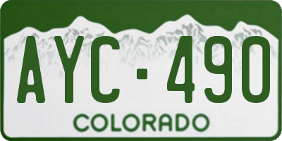 CO license plate AYC490