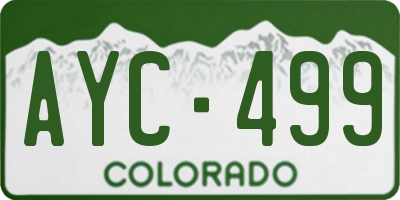 CO license plate AYC499