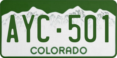 CO license plate AYC501