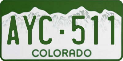 CO license plate AYC511