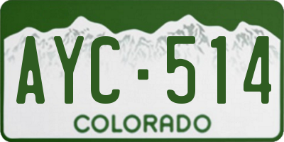 CO license plate AYC514
