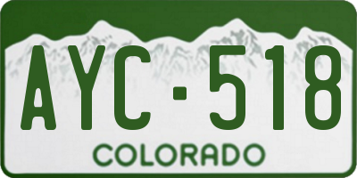CO license plate AYC518
