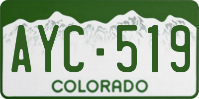 CO license plate AYC519