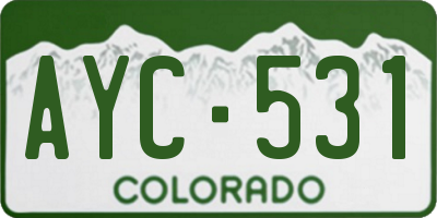 CO license plate AYC531