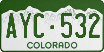 CO license plate AYC532