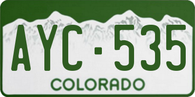 CO license plate AYC535