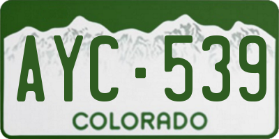CO license plate AYC539