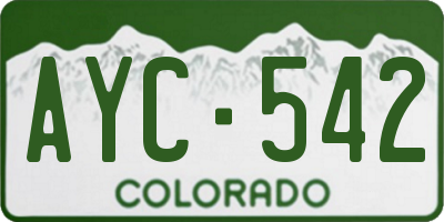 CO license plate AYC542