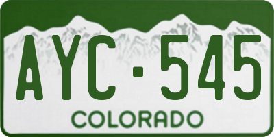 CO license plate AYC545
