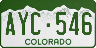 CO license plate AYC546