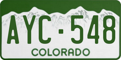 CO license plate AYC548