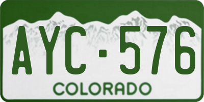 CO license plate AYC576