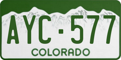CO license plate AYC577