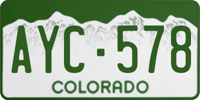 CO license plate AYC578