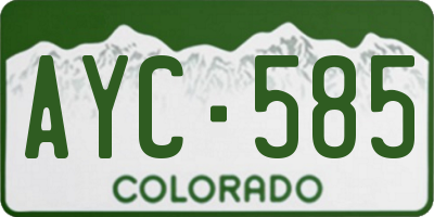 CO license plate AYC585
