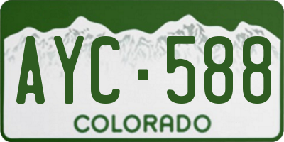 CO license plate AYC588