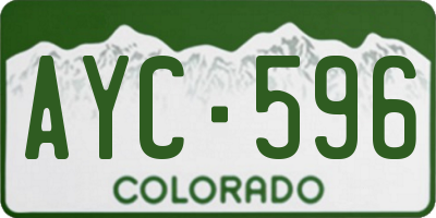 CO license plate AYC596