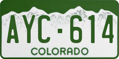 CO license plate AYC614