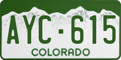CO license plate AYC615