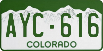 CO license plate AYC616