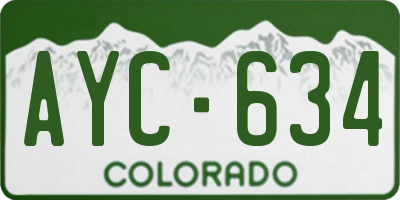 CO license plate AYC634