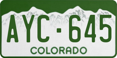 CO license plate AYC645
