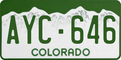 CO license plate AYC646